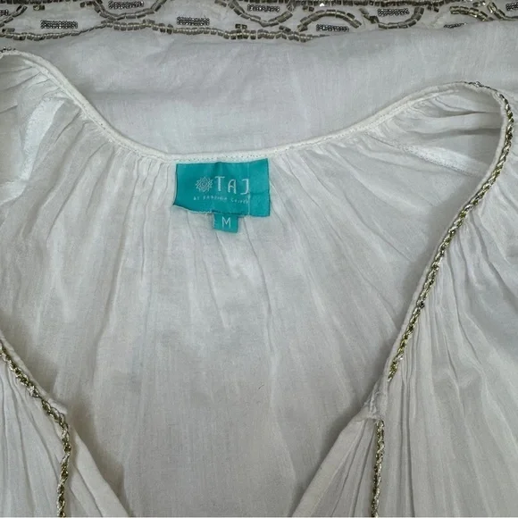 TAJ by Sabrina Crippa Tops Taj By Sabrina Embellished Tunic Dress coverup sz M - Picture 3 of 10